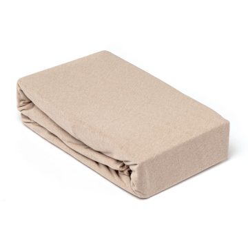 Husa saltea Jersey crem, cu elastic, bumbac 100%, 100 x 200 cm