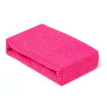 Husa saltea Jersey fucsia, cu elastic, bumbac 100%, 160 x 200 cm
