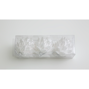 Set 3 globuri decorative de Craciun petale, polistiren, 8 cm