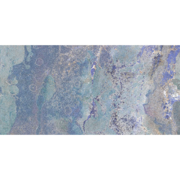 Faianta baie rectificata glazurata Nuvolo Azure DK, albastru, mat, aspect de piatra, 60 x 30 cm