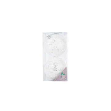 Set 2 globuri decorative de Craciun cu paiete, polistiren, 10 cm