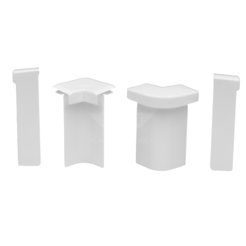 Set colturi plinta mocheta Set Prod N25474, duropolimer, alb, 50 x 14 mm, 10 bucati/set