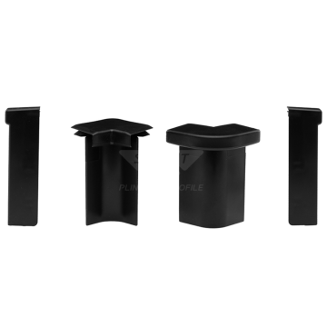 Set colturi plinta mocheta Set Prod N25474, duropolimer, negru, 50 x 14 mm, 10 bucati/set
