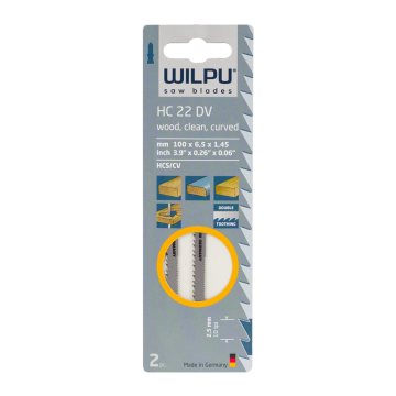 Set 2 panze Wilpu, HCS / CV pentru lemn, 100 x 6,5 x 1,45 mm