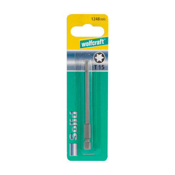 Bit solid Wolfcraft, Torx, T15, 1 buc, 89 mm