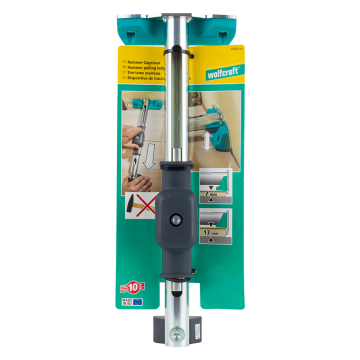Dispozitiv de fixare parchet Wolfcraft 3 in 1, argintiu, antracit, turcoaz, 160 x 75 x 405 mm