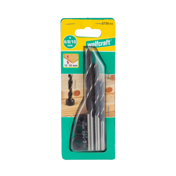 Set 3 burghie Wolfcraft,  pentru lemn, 6- 10 mm