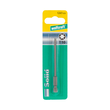Bit solid Wolfcraft, Torx, T10, 1 buc, 89 mm
