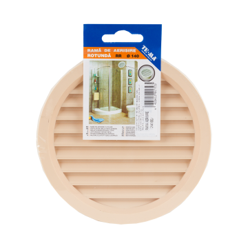 Rama aerisire TE-MA Romania, plastic, crem, 140 mm