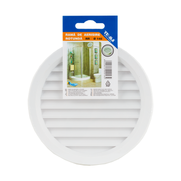 Rama aerisire TE-MA Romania, plastic, alb, 140 mm