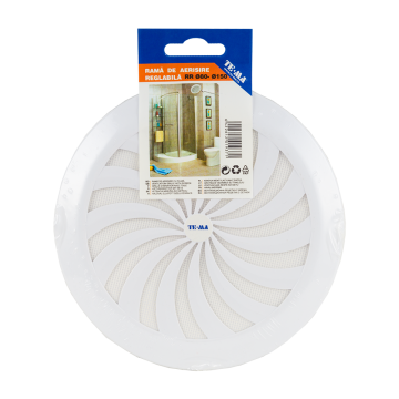 Rama aerisire reglabila TE-MA Romania, plastic, alb, 181 mm