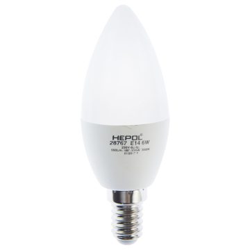 Bec LED dimabil 6W Hepol, E14, lumanare, lumina calda