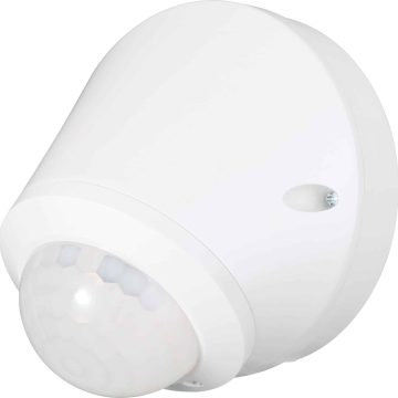 Senzor de miscare Hepol, cu infrarosu, exterior, IP65, 360 grade, alb