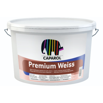 Vopsea lavabila interior Caparol Premium Weiss, alb, 2.5 l