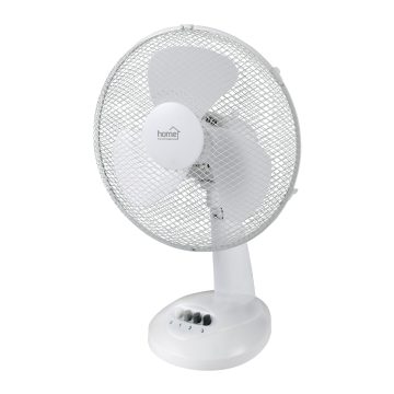 Ventilator de masa Home, 40W, 3 trepte, plastic, alb, 34,5 x 47 cm