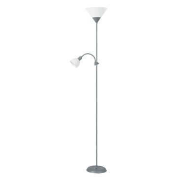 Lampadar Action argintiu, 1 x E27,1xE14, 100W/25W, 1.8 m
