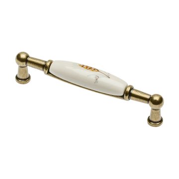 Maner 0728-BK, zamac, portelan, imprimeu grau auriu, L 106 mm, 96 mm