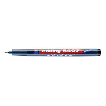 Marker permanent Edding 8407, pentru cabluri, varf rotund 0,3mm, negru, set 4 buc