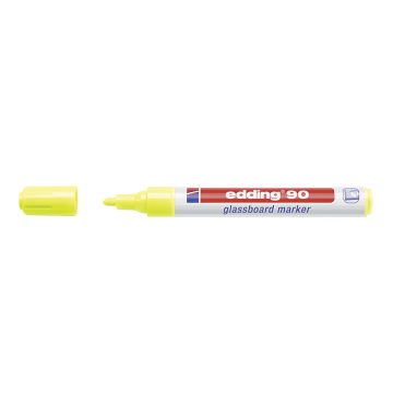 Marker Edding 90, pentru suprafete din sticla, varf 2-3 mm, galben