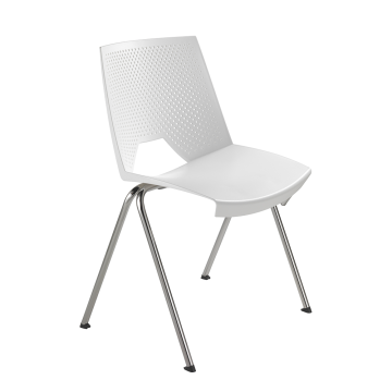 Scaun vizitator alb Antares Strike 2131, tapiterie PVC, fix, 52 x 44 x 78 cm