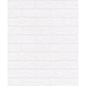 Tapet hartie Rasch Aqua Relief,2014, alb, aspect caramida, 10 x 0.53 m