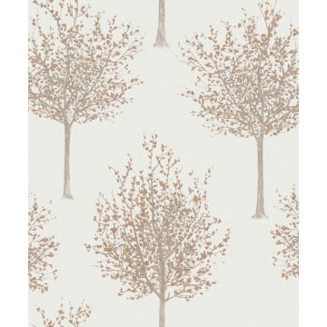 Tapet vinil Grandeco Nordic Elegance, NG2101, maro/bej, model copaci, 10 x 0.53 m