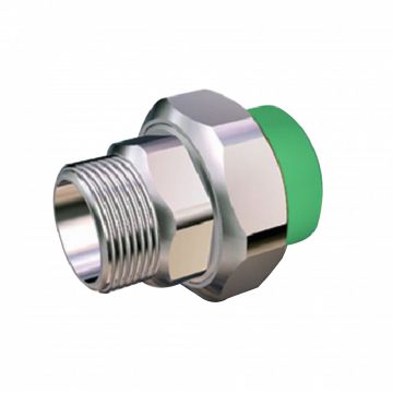 Racord olandez alama Hausterm, filet exterior, PPR, verde, 32 mm x 1 inch
