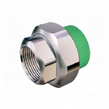 Racord olandez alama Hausterm, filet interior, PPR, verde, 40 mm x 1 1/4 inch