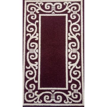 Covor bucatarie Fresco 5025-715, polipropilena, model geometric rosu inchis, 60 x 100 cm