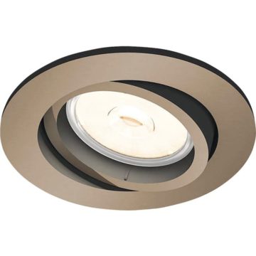Spot rotund incastrat Philips Donegal, cupru, 5,5 W, D 9 cm