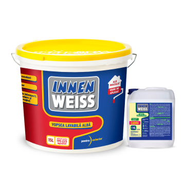 Vopsea lavabila exterior Innenweiss, alb, 15 l + Amorsa 4 l