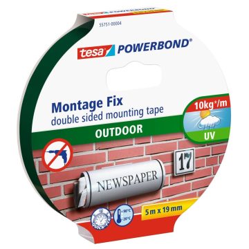 Banda dublu adeziva montaj Tesa Powerbond 55751, translucida, exterior, 19 mm, 5 m