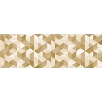 Faianta decorativa Kai Ceramics Botticino bej, finisaj estetic-geometric, dreptunghiulara,  25.5 x 75.5 cm