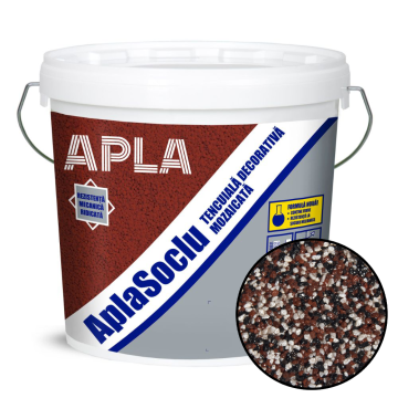 Tencuiala decorativa mozaicata Apla Soclu, granulat, interior/exterior, zirconiu, 24 kg