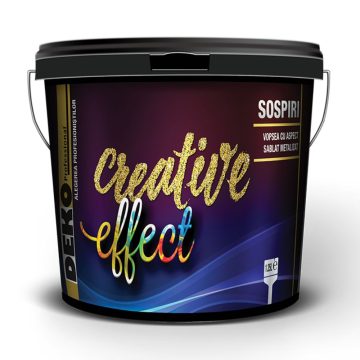 Vopsea decorativa cu aspect sablat metalizat, Deko Creative Effect Sospiri Silver, 1.25 L