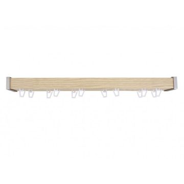 Sina aluminiu, stejar, lungime 200 cm, accesorii incluse
