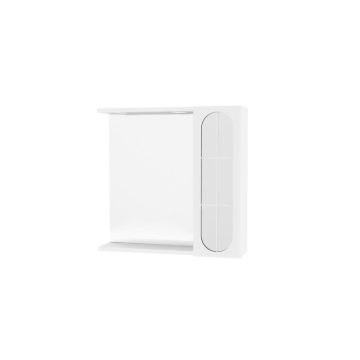 Oglinda cu dulap pentru baie Savini Due, PAL, front cu model,  alb, 57.1 x 58.4 x 15.1 cm
