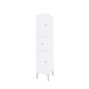 Dulap baie Savini Due, 2 usi + 1 sertar, PAL si MDF, alb, 148 x 31.6 x 33.5 cm