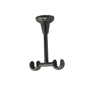 Consola galerie fier forjat, prindere tavan, 16 mm, negru, set 2 buc