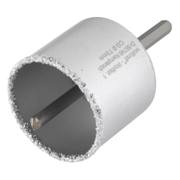 Carota diamantata Wolfcraft, cu ax hexagonal si burghiu centrare, 73 mm