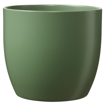 Masca ghiveci SK Basel, ceramica, vernil mat, 0.551 kg, diametru 14.5 cm, 14 cm