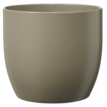 Masca ghiveci SK Basel, ceramica, gri mat, 0.5 kg, diametru 13 cm, 12 cm