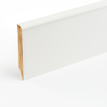 Plinta parchet, MDF, alb, 2430 x 100 x 16 mm