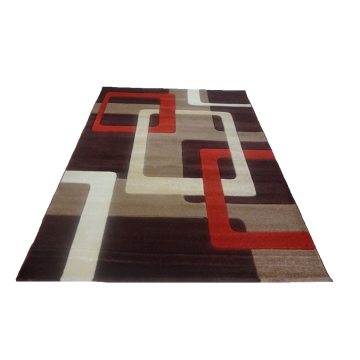 Covor modern Carvino 1923, polipropilena heat set, maro, 80 x 150 cm
