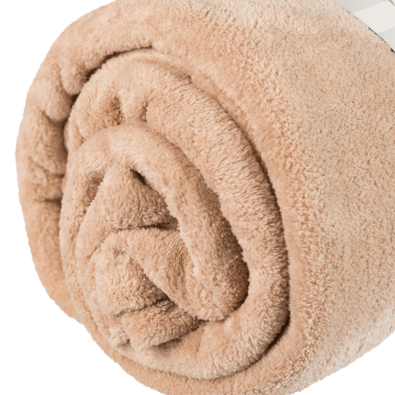 Patura pufoasa Coral Fleece, poliester, bej, 200 x 240 cm