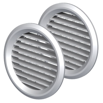 Set 2 grile circulare Vents, ABS, gri, 80 mm