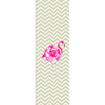 Covor modern Flamingo Living, poliester, model geometric cu design flamingo, 70 x 140 cm