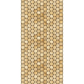 Covor modern Kitchen Wood, poliester, model geometric bej natural, 70 x 140 cm
