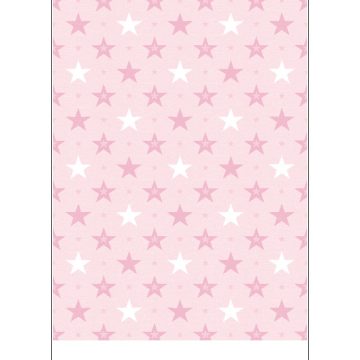 Covor copii Kids Pink Stars, model cu stele, poliester, 70 x 140 cm