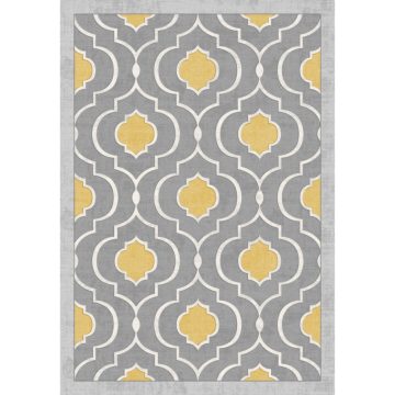 Covor modern Damask Living, poliester, model geometric, 70 x 140 cm